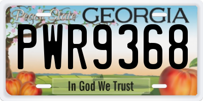GA license plate PWR9368