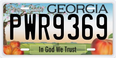 GA license plate PWR9369