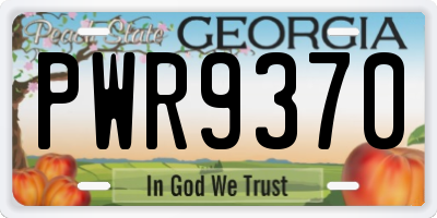 GA license plate PWR9370