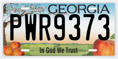 GA license plate PWR9373