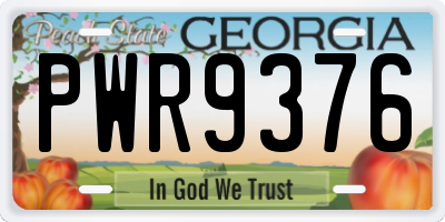 GA license plate PWR9376