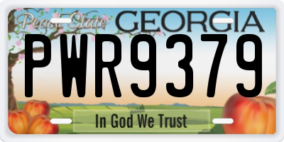 GA license plate PWR9379