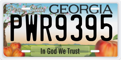 GA license plate PWR9395