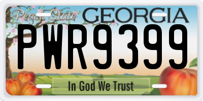 GA license plate PWR9399