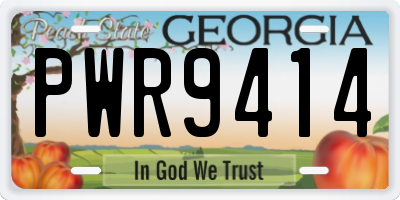 GA license plate PWR9414