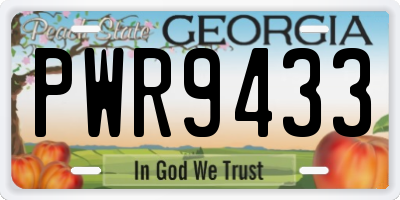 GA license plate PWR9433