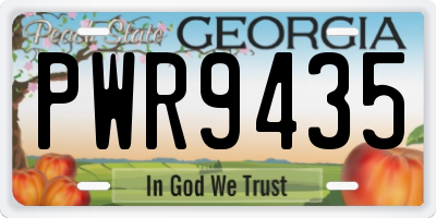 GA license plate PWR9435