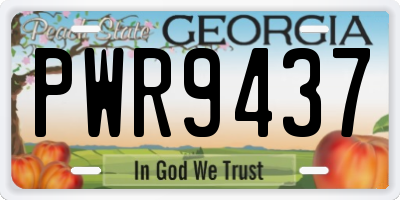 GA license plate PWR9437