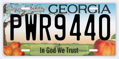 GA license plate PWR9440