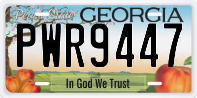 GA license plate PWR9447