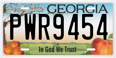 GA license plate PWR9454