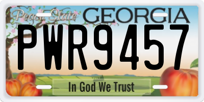 GA license plate PWR9457