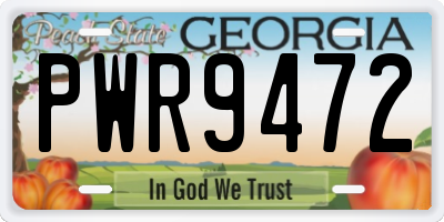 GA license plate PWR9472