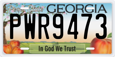 GA license plate PWR9473
