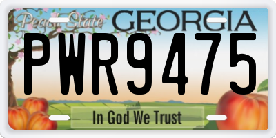 GA license plate PWR9475