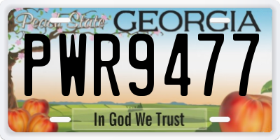 GA license plate PWR9477