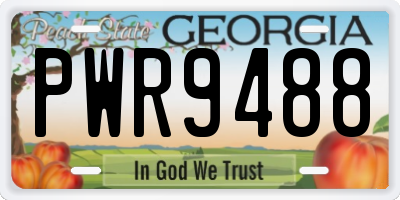 GA license plate PWR9488