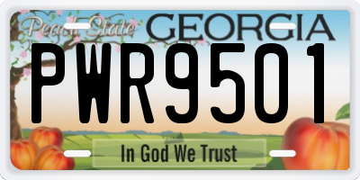 GA license plate PWR9501