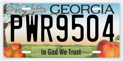 GA license plate PWR9504