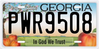 GA license plate PWR9508
