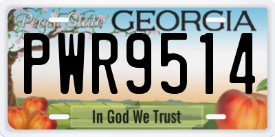 GA license plate PWR9514