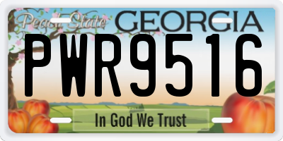 GA license plate PWR9516