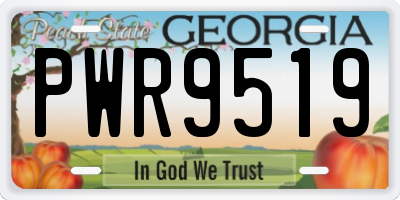 GA license plate PWR9519