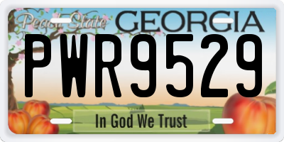 GA license plate PWR9529
