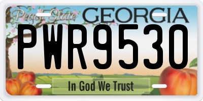 GA license plate PWR9530