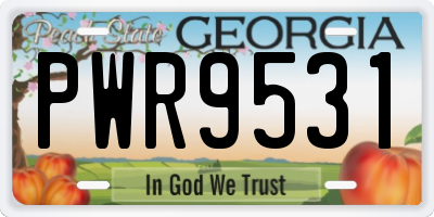 GA license plate PWR9531