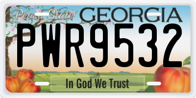 GA license plate PWR9532