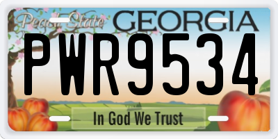 GA license plate PWR9534