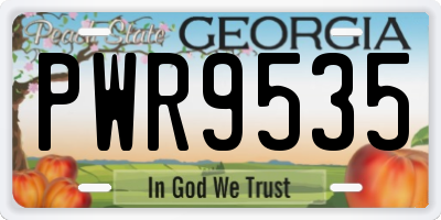 GA license plate PWR9535