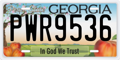 GA license plate PWR9536