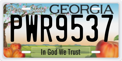 GA license plate PWR9537