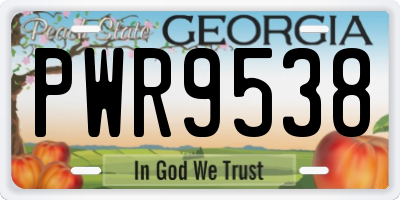 GA license plate PWR9538