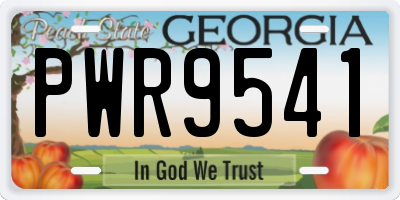 GA license plate PWR9541