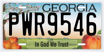 GA license plate PWR9546