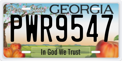 GA license plate PWR9547
