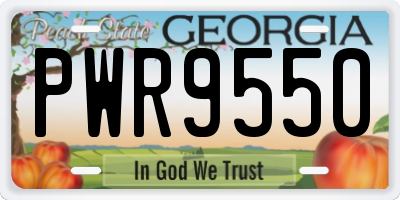 GA license plate PWR9550