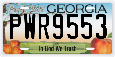 GA license plate PWR9553