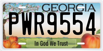 GA license plate PWR9554