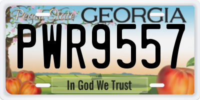 GA license plate PWR9557