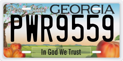 GA license plate PWR9559