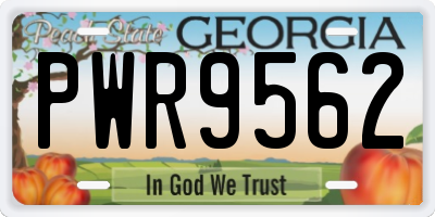 GA license plate PWR9562