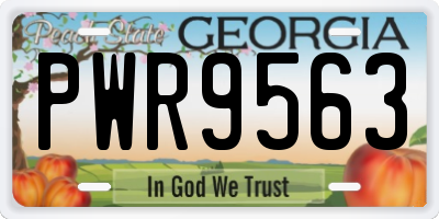 GA license plate PWR9563