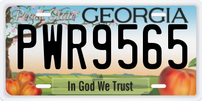 GA license plate PWR9565