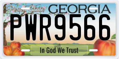 GA license plate PWR9566