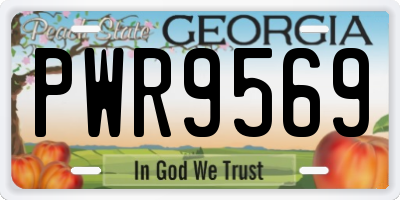 GA license plate PWR9569