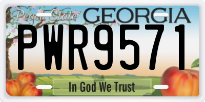 GA license plate PWR9571